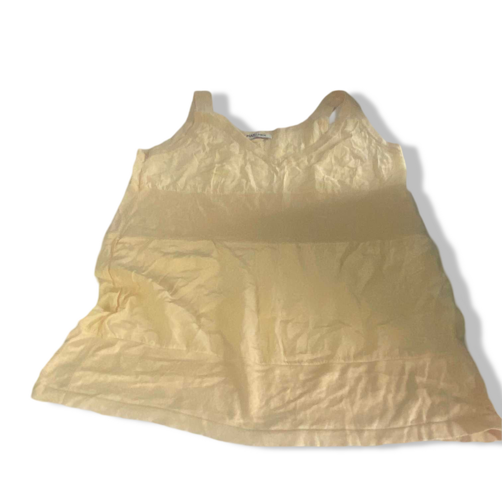 Vintage women Max & Moi Paris yellow midi sleeveless dress in XL|L25 W17.5|SKU 6301