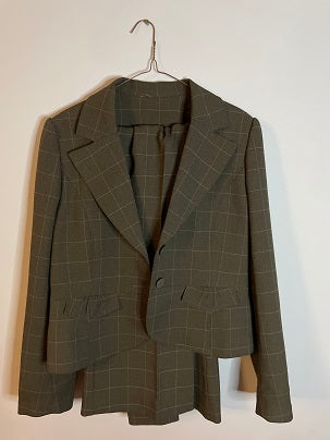 Rubynee Vintage Y2k Women's Plaid Blazer Wool Blend and Wide Leg pants