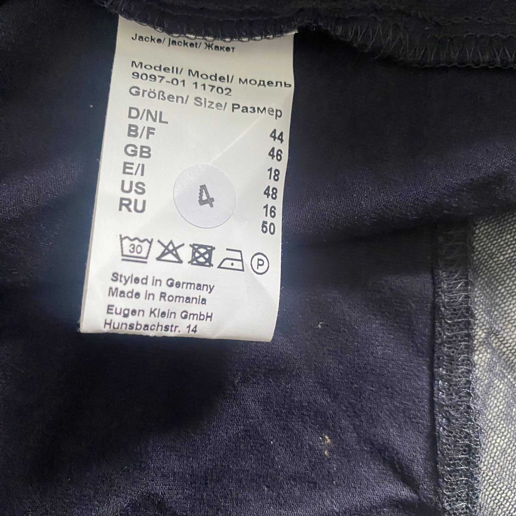 Vintage women Eugen Klein navy blue jacket top size 44| SKU 6303