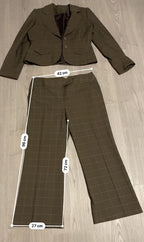 Rubynee Vintage Y2k Women's Plaid Blazer Wool Blend and Wide Leg pants