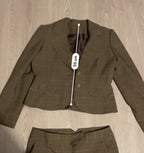 Rubynee Vintage Y2k Women's Plaid Blazer Wool Blend and Wide Leg pants