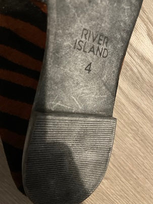 Rubynee Vintage y2k River Island zebra print casual loafers shoes