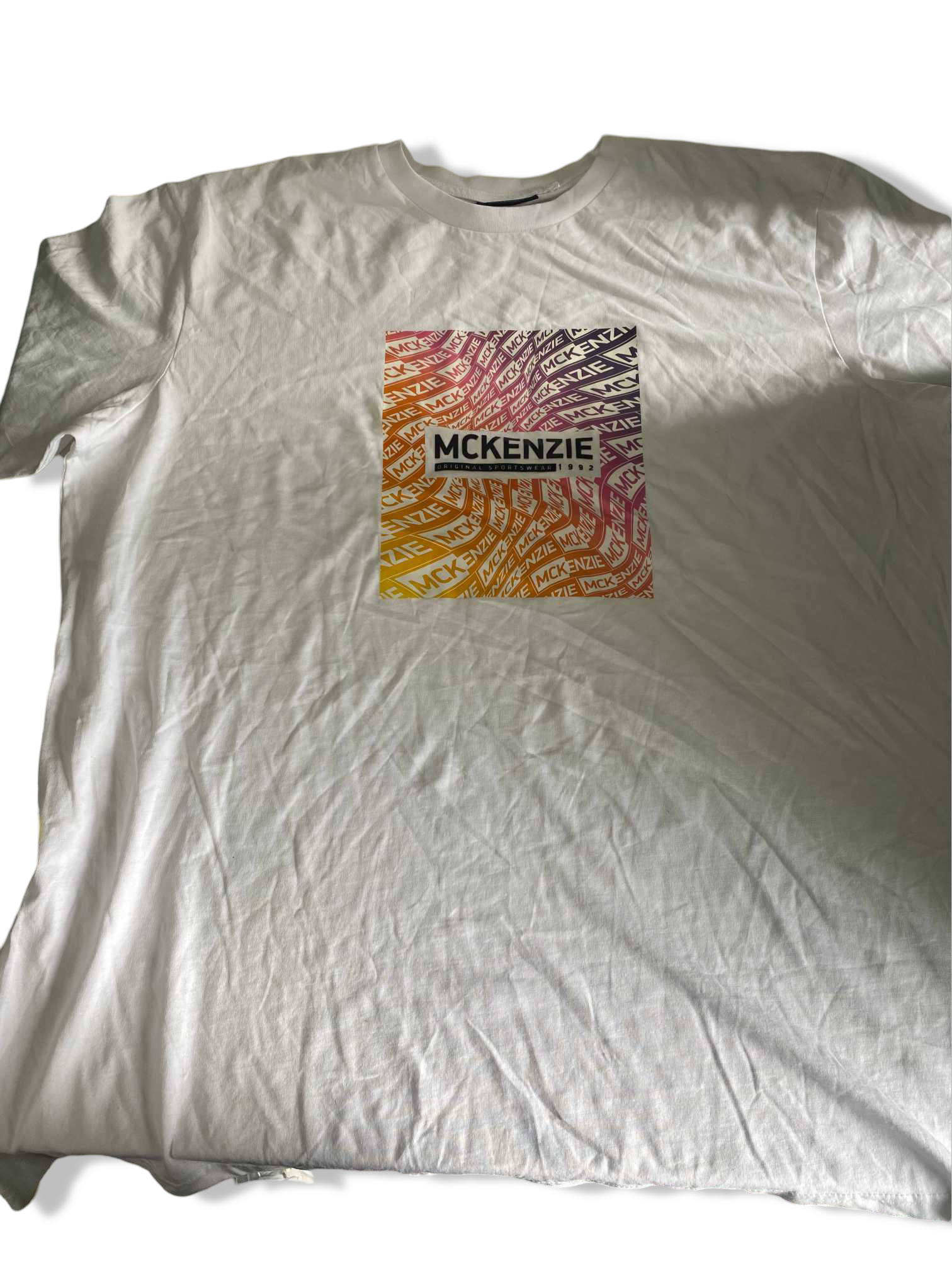 Vintage men Mckenzie graphic print white short sleeve tees in M|SKU 6310