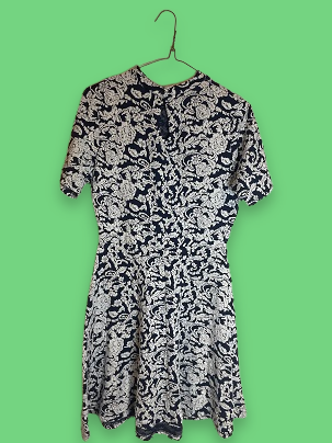 Rubynee Vintage y2k mini dress in black and white print