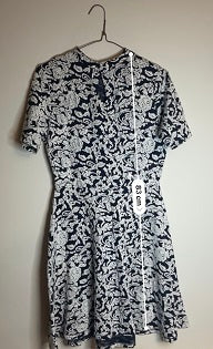Rubynee Vintage y2k mini dress in black and white print
