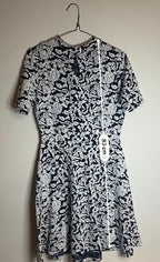 Rubynee Vintage y2k mini dress in black and white print