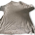 Vintage women plain cream short sleeve tees in M|SKU 6314