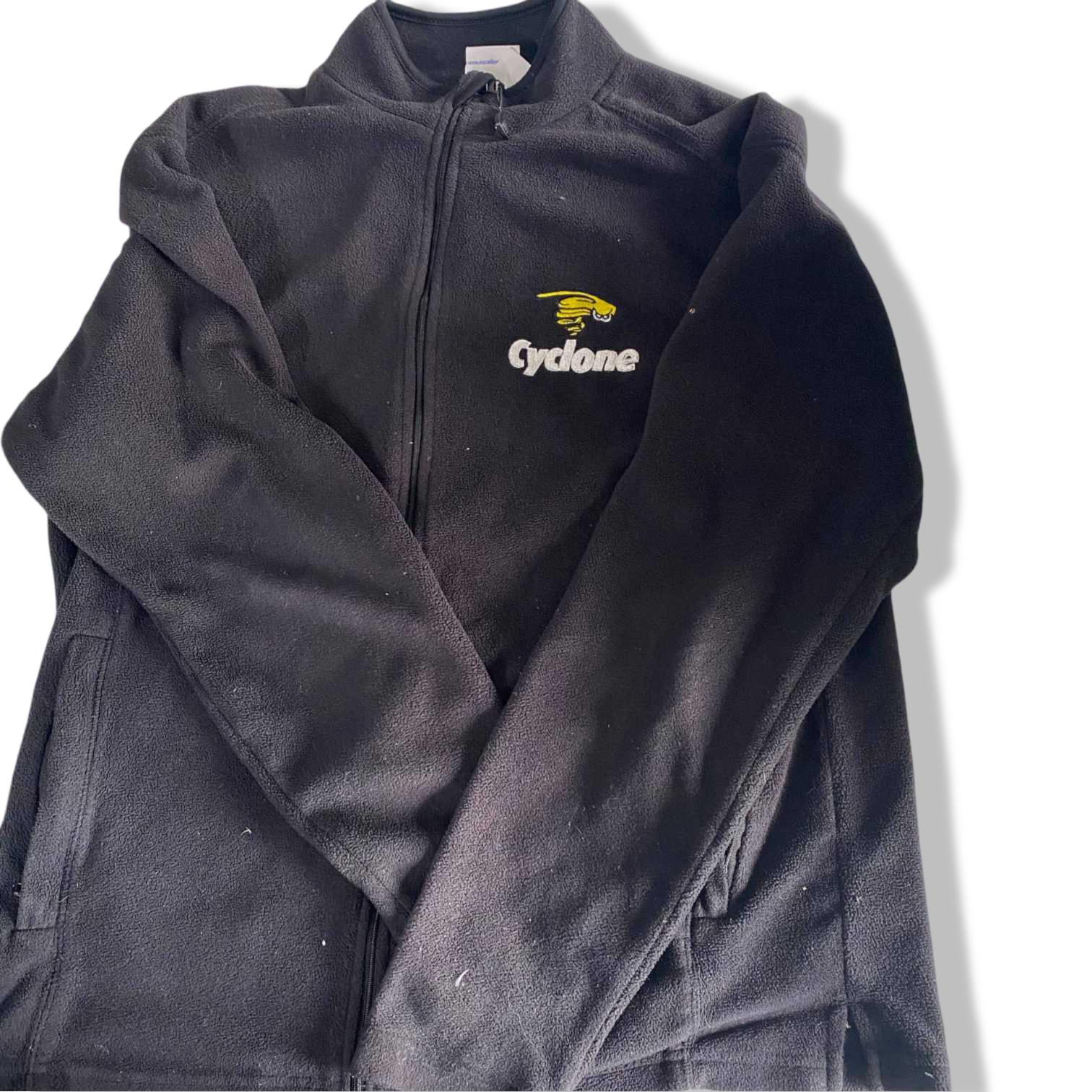 Vintage men Cyclone black fleece full zip jacket in L|SKU 6315