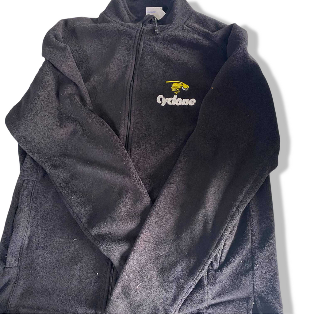 Vintage men Cyclone black fleece full zip jacket in L|SKU 6315