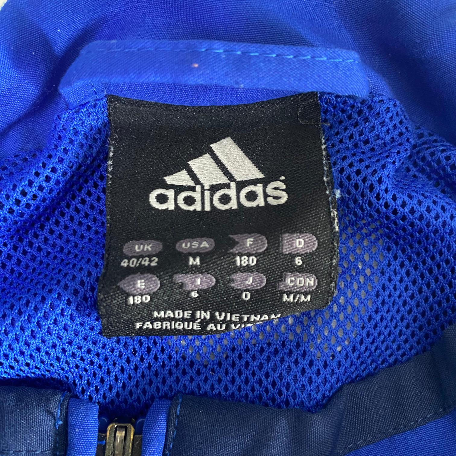 Vintage men Adidas SVS 90's blue colourblock track jacket in M| L28 W26| SKU 3618