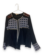 Rubynee Vintage y2k Trf Outerwear Black Embroidered Coin Long Sleeve jackets