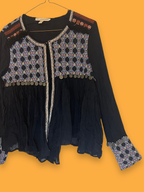 Rubynee Vintage y2k Trf Outerwear Black Embroidered Coin Long Sleeve jackets
