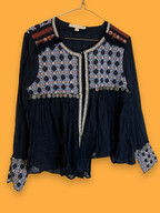 Rubynee Vintage y2k Trf Outerwear Black Embroidered Coin Long Sleeve jackets