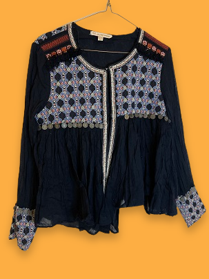 Rubynee Vintage y2k Trf Outerwear Black Embroidered Coin Long Sleeve jackets