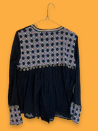 Rubynee Vintage y2k Trf Outerwear Black Embroidered Coin Long Sleeve jackets