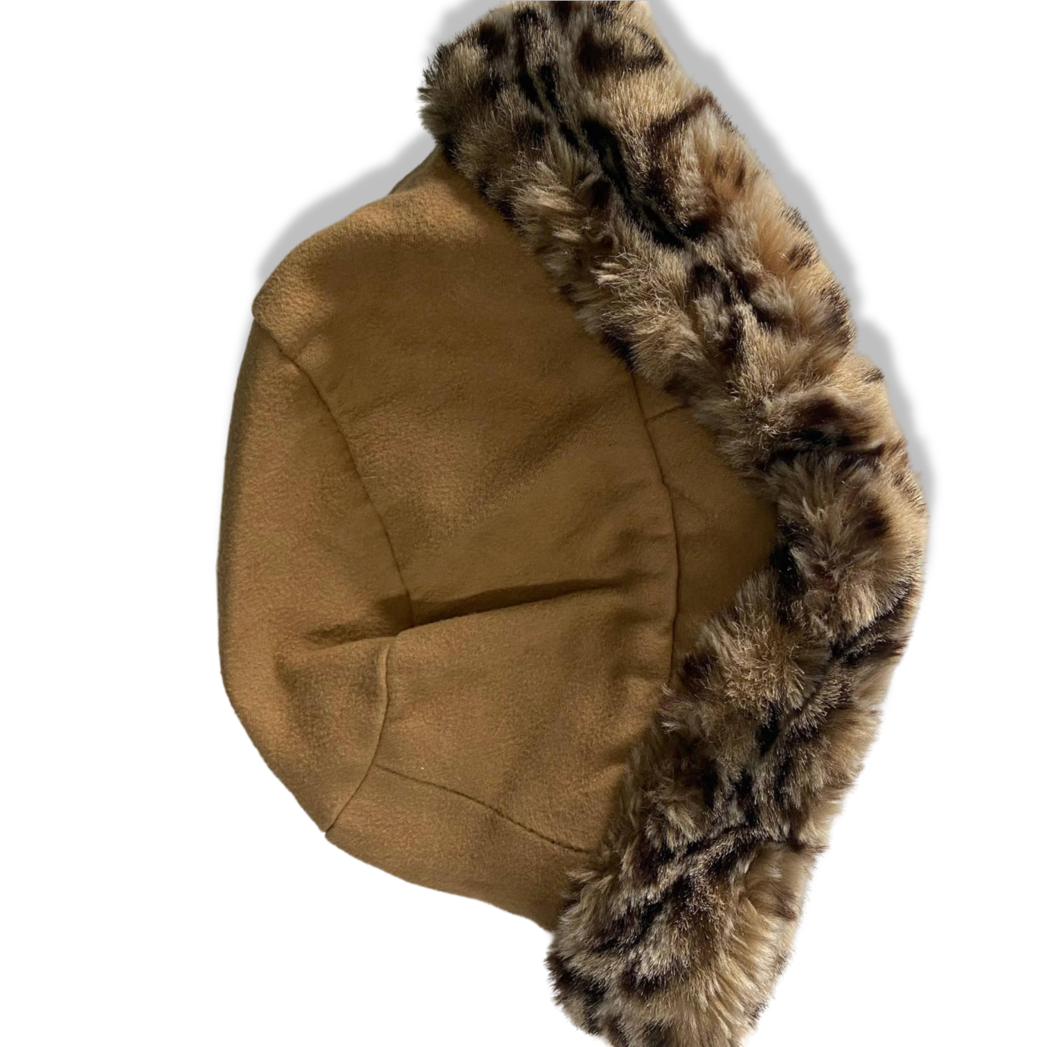 Vintage women cream winter faux fur trapper hat| SKU 6329