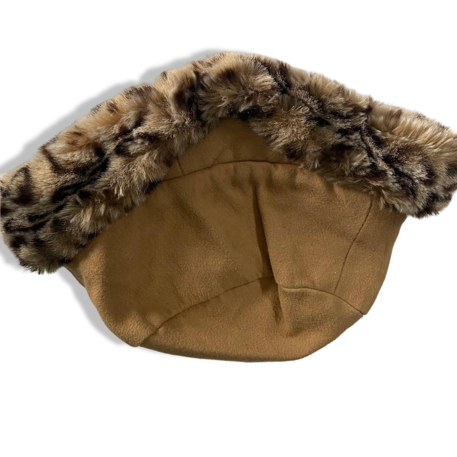 Vintage women cream winter faux fur trapper hat| SKU 6329