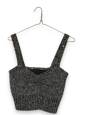 Rubynee Vintage y2k zara grey knit crop top