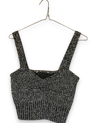 Rubynee Vintage y2k zara grey knit crop top