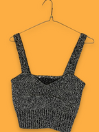 Rubynee Vintage y2k zara grey knit crop top