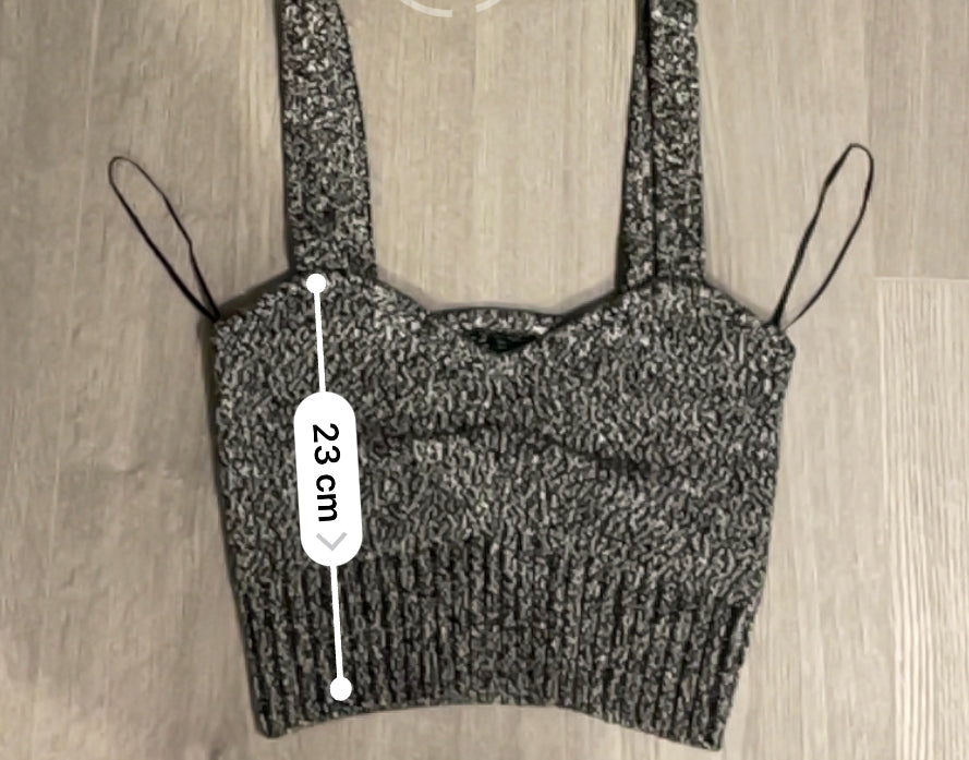 Rubynee Vintage y2k zara grey knit crop top