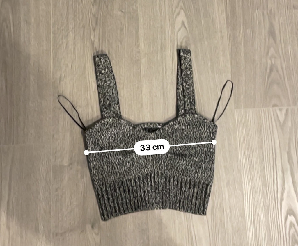 Rubynee Vintage y2k zara grey knit crop top
