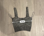Rubynee Vintage y2k zara grey knit crop top