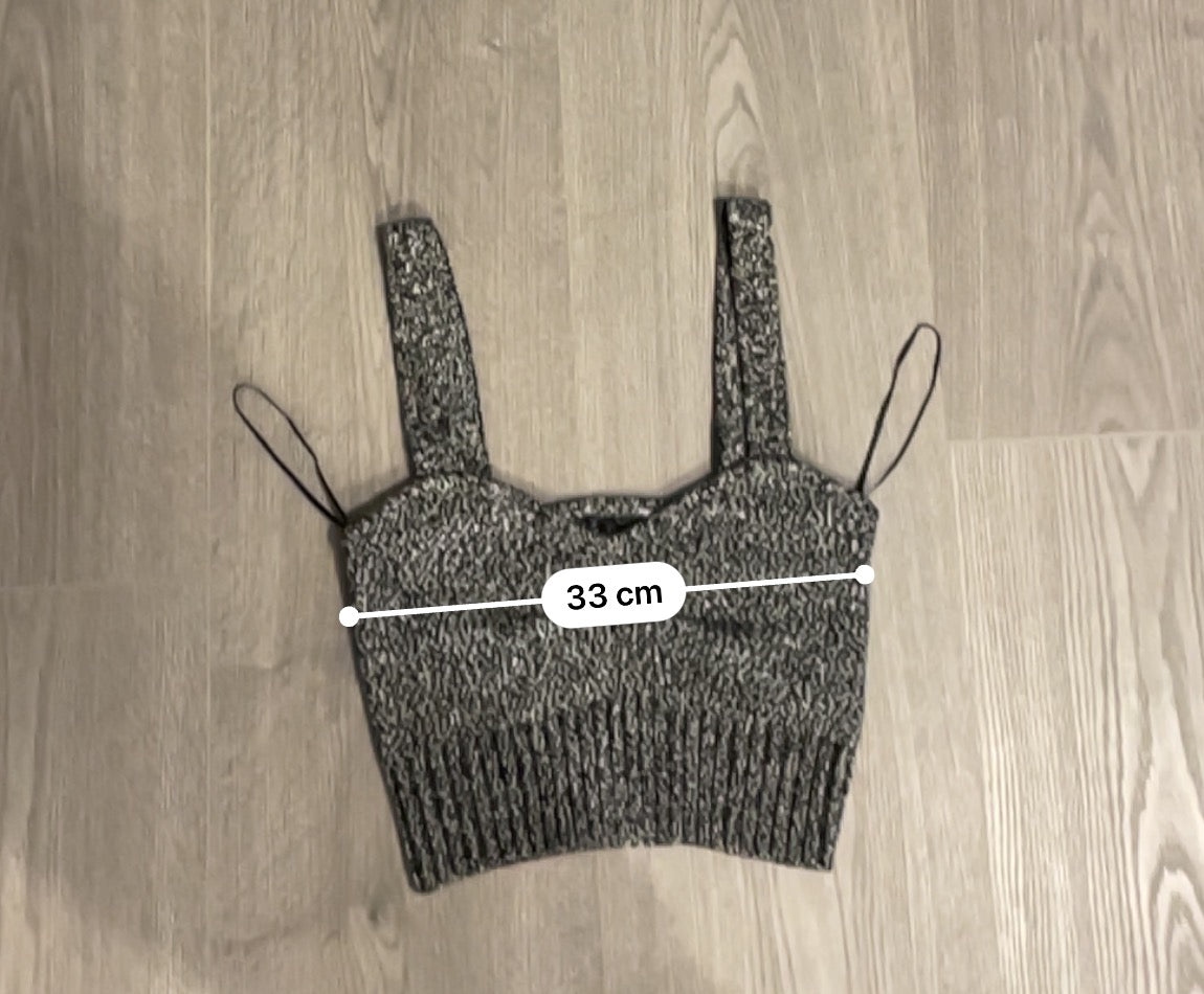 Rubynee Vintage y2k zara grey knit crop top