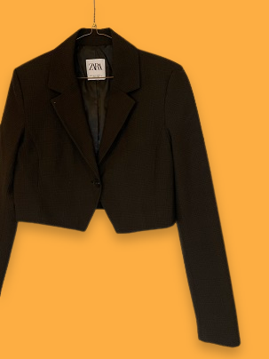 Rubynee Vintage y2k Womens brown zara crop blazers