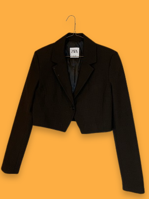 Rubynee Vintage y2k Womens brown zara crop blazers