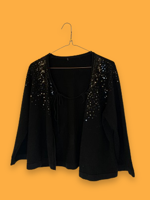 Black sequin 2024 cardigan sweater