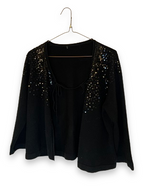 Rubynee Vintage y2k black Sequin Cardigan Sweaters for Women