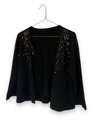 Rubynee Vintage y2k black Sequin Cardigan Sweaters for Women