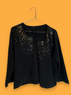 Rubynee Vintage y2k black Sequin Cardigan Sweaters for Women