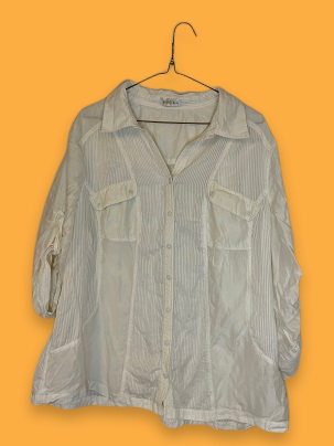 Rubynee Vintage y2k womens Bonita white long sleeve shirt in XL