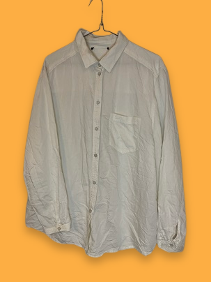Rubynee Vintage y2k white oversized long sleeve mens shirt