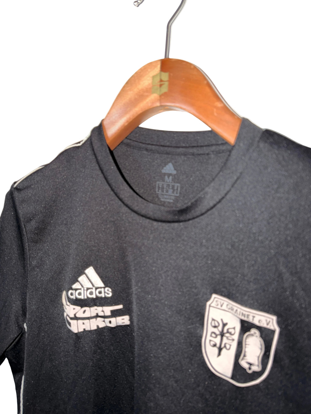 Vintage Black Adidas Training Jersey - Number 9 Size M