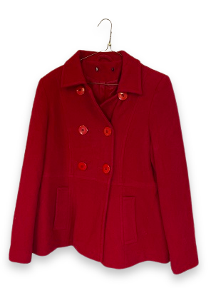Rubynee Vintage y2k red womens double breasted wool coat