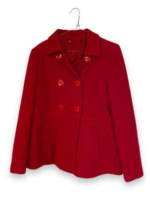 Rubynee Vintage y2k red womens double breasted wool coat