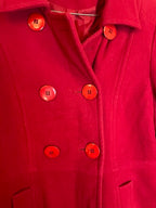 Rubynee Vintage y2k red womens double breasted wool coat