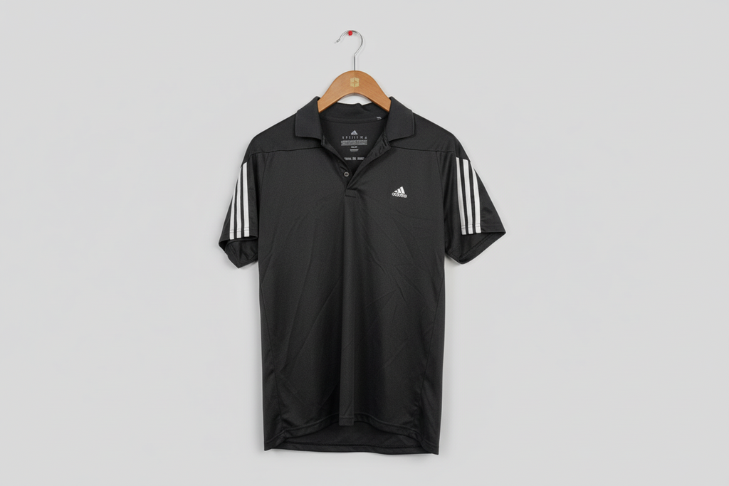Adidas Club 3-Stripes training polo shirt made with recycled materials and moisture-absorbing AEROREADY technology. 
