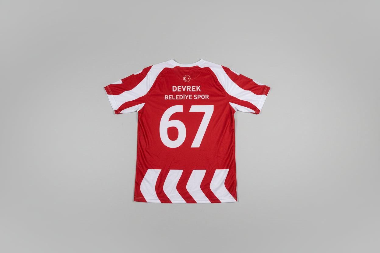 Vintage Devrek Belediye Spor Football Jersey - Red/White Size XXL