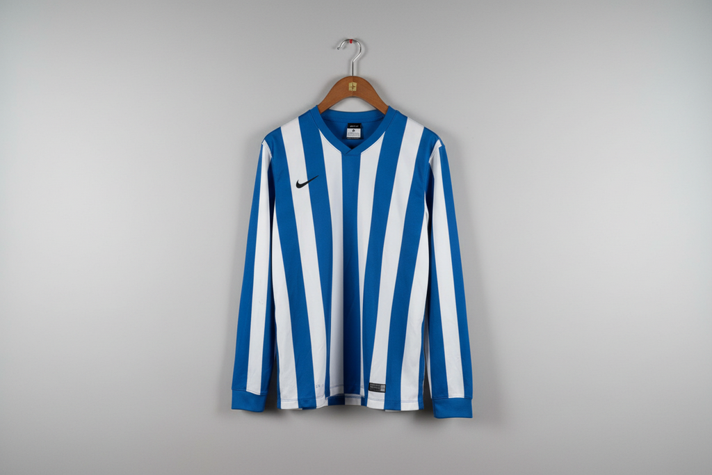 Nike Dri-FIT Striped Division Long-Sleeve Football Jersey - Blue/White Size M