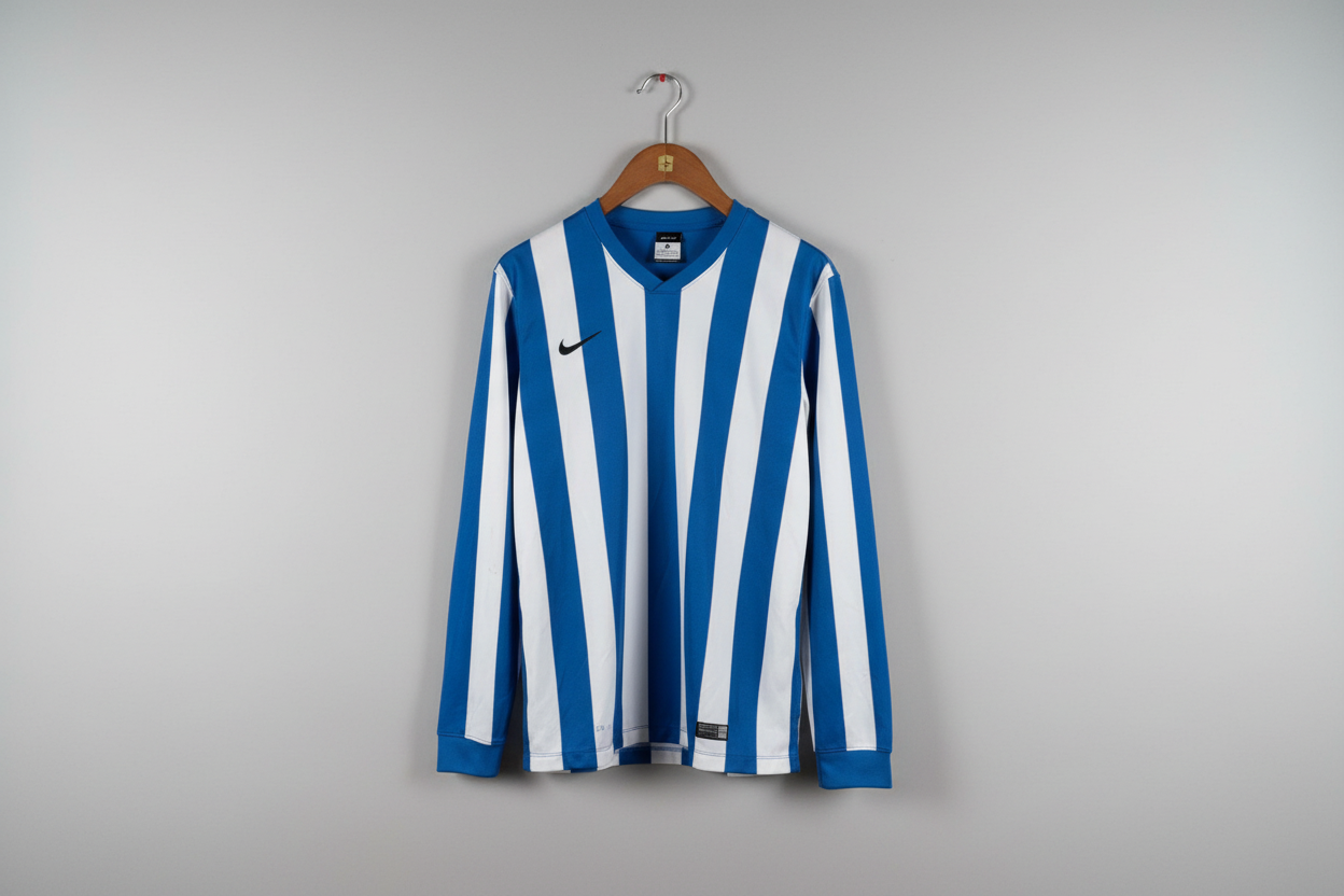 Nike Dri-FIT Striped Division Long-Sleeve Football Jersey - Blue/White Size M