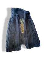 Vintage Sleeveless knitted open front navy blue jacket in S/M| L27 W15| SKU 4756