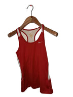 Vintage Nike Women's Red and White Dri-FIT Athletic Tank Top - Size XS