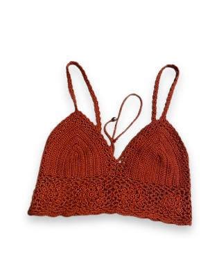 Rubynee Vintage y2k red crochet laced knit bra crop top