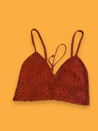 Rubynee Vintage y2k red crochet laced knit bra crop top