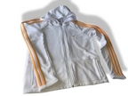 Vintage white 3-stripe adidas full zip hoodie in S| L23 W20|SKU 4761