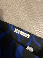 Rubynee Vintage y2k Zara Blue black geometry pattern skirt